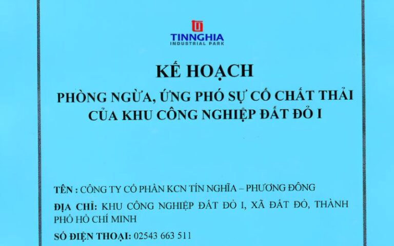 kế hoạch ứng phó sự cố chất thải kcn đất đỏ 1 năm 2026