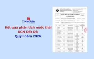Kết quả phân tích nước thải KCN Đất Đỏ I quý I 2026