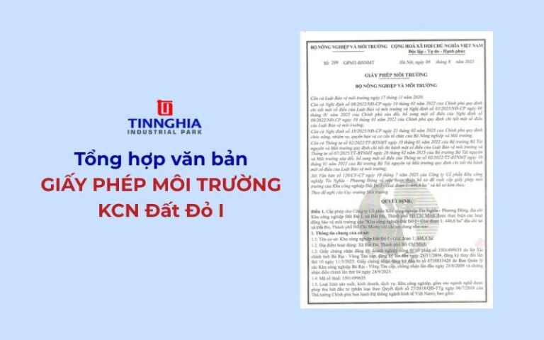 Giấy phép môi trường KCN Đất Đỏ I